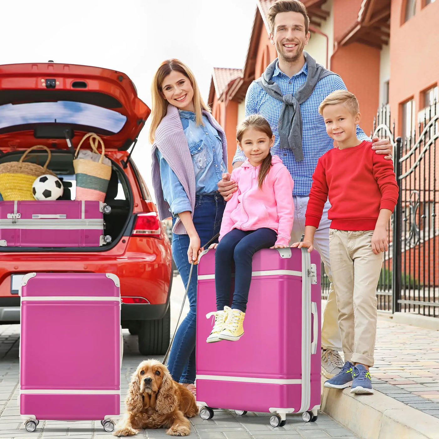 Hardshell Luggage Sets 3 Pieces 20" / 24" Luggages And Cosmetic Case Spinner Suitcase With Tsa Lock Lightweight by HouseOfZazla