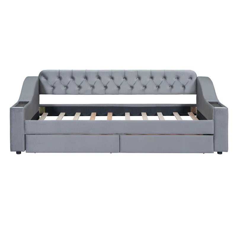 Upholstered Daybed With Storage Armrests And USB Port by Unique Piece Furniture