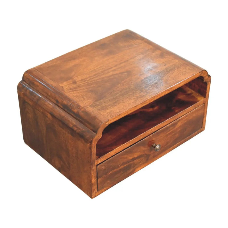 Artisan Furniture Solid Wood Avora Wall-Mounted Chestnut Bedside by HouseOfZazla
