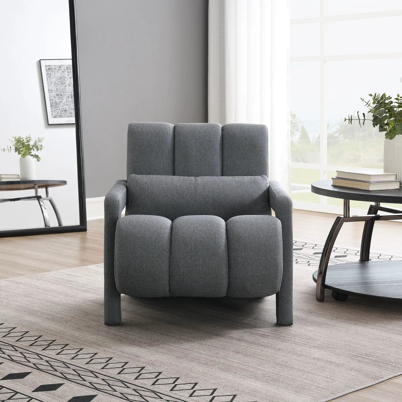 Modern Upholstered Accent Chair, Comfortable Fabric With A Pillow For Living Room by HouseOfZazla