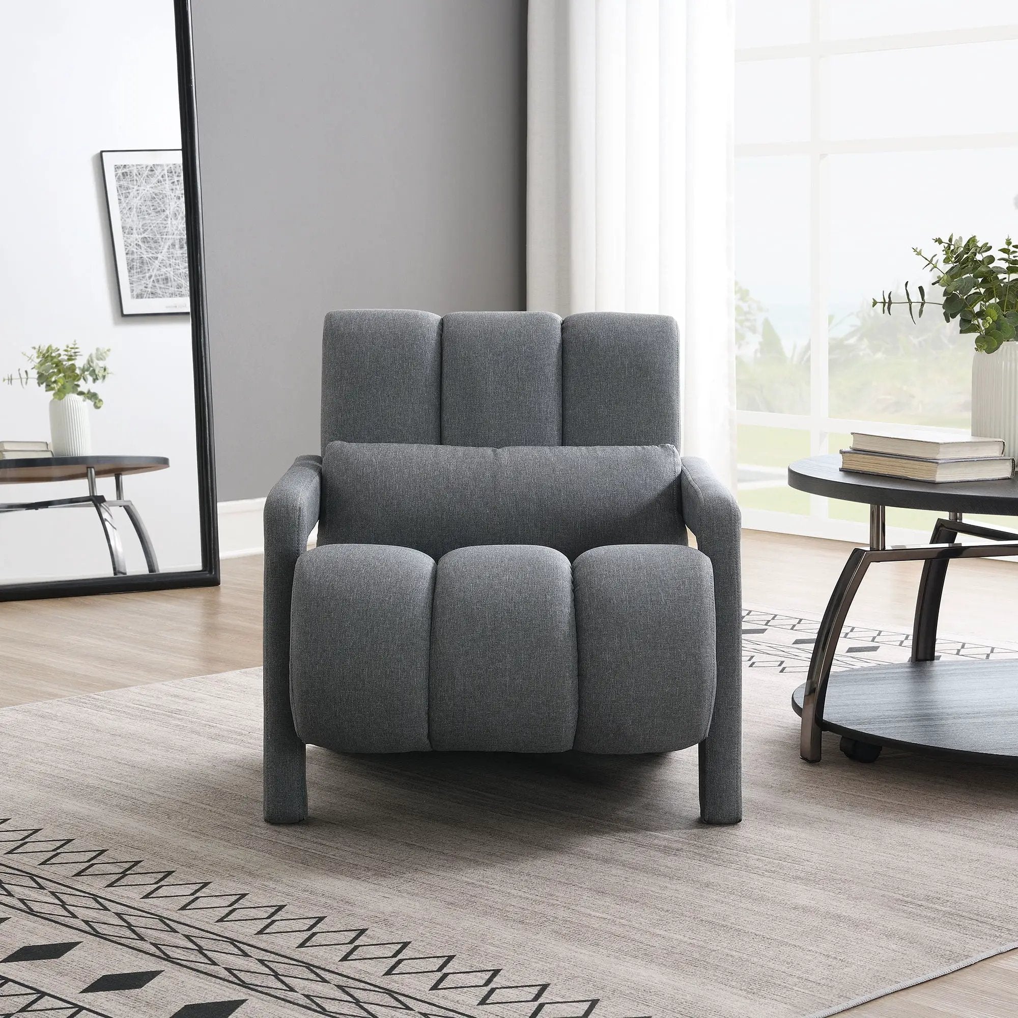 Modern Upholstered Accent Chair, Comfortable Fabric With A Pillow For Living Room by HouseOfZazla