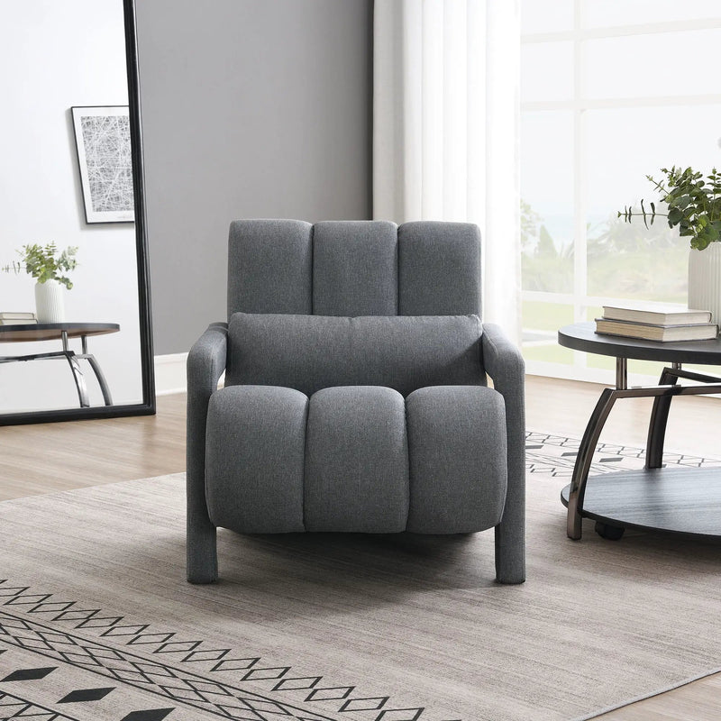 Modern Upholstered Accent Chair, Comfortable Fabric With A Pillow For Living Room by HouseOfZazla