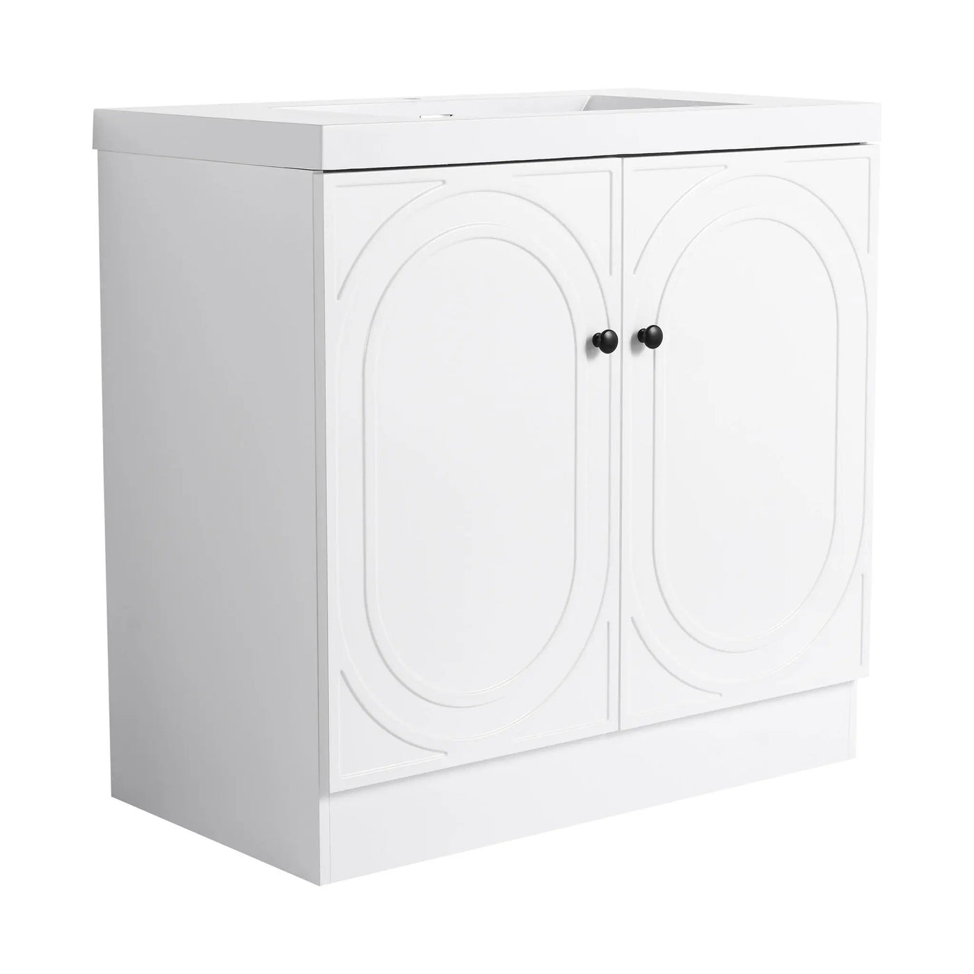 Contemporary Freestanding Bathroom Vanity With Resin Sink & Soft-Close Cabinet Doors by Unique Piece Furniture