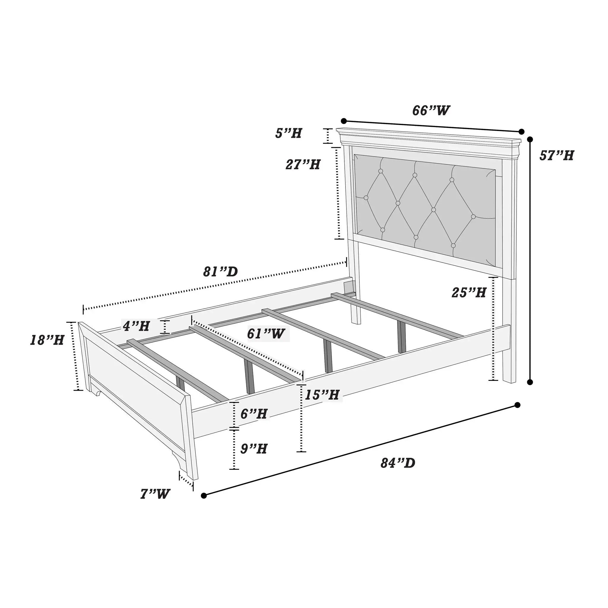 3 Piece Bedroom Set With LED Lighting, 2 Nightstands by HouseOfZazla