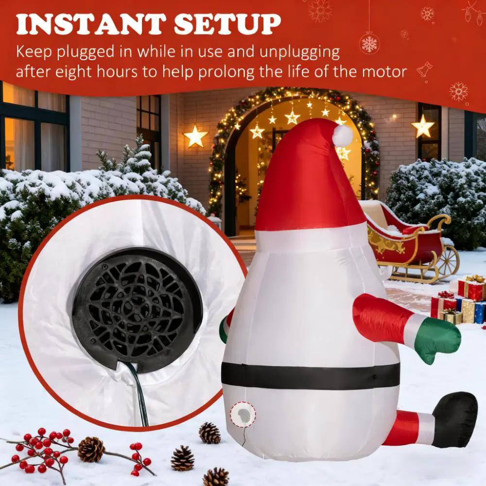 Inflatable Christmas Santa Claus with Rotating Magic Ball Light by HouseOfZazla
