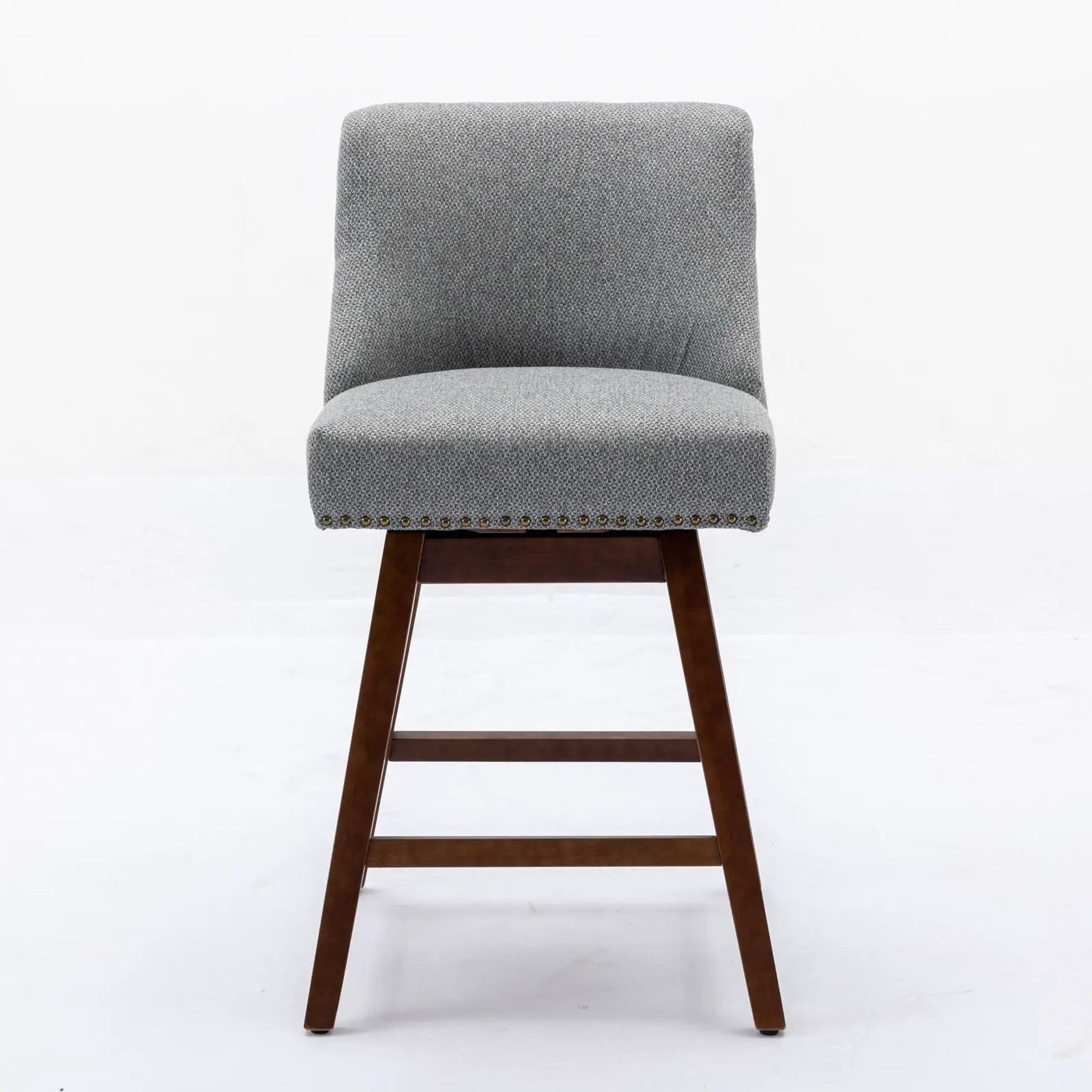 Counter Height Swivel Barstools, 26'' H Seat Height Upholstered Bar Stools (Set of 2), Fabric by HouseOfZazla