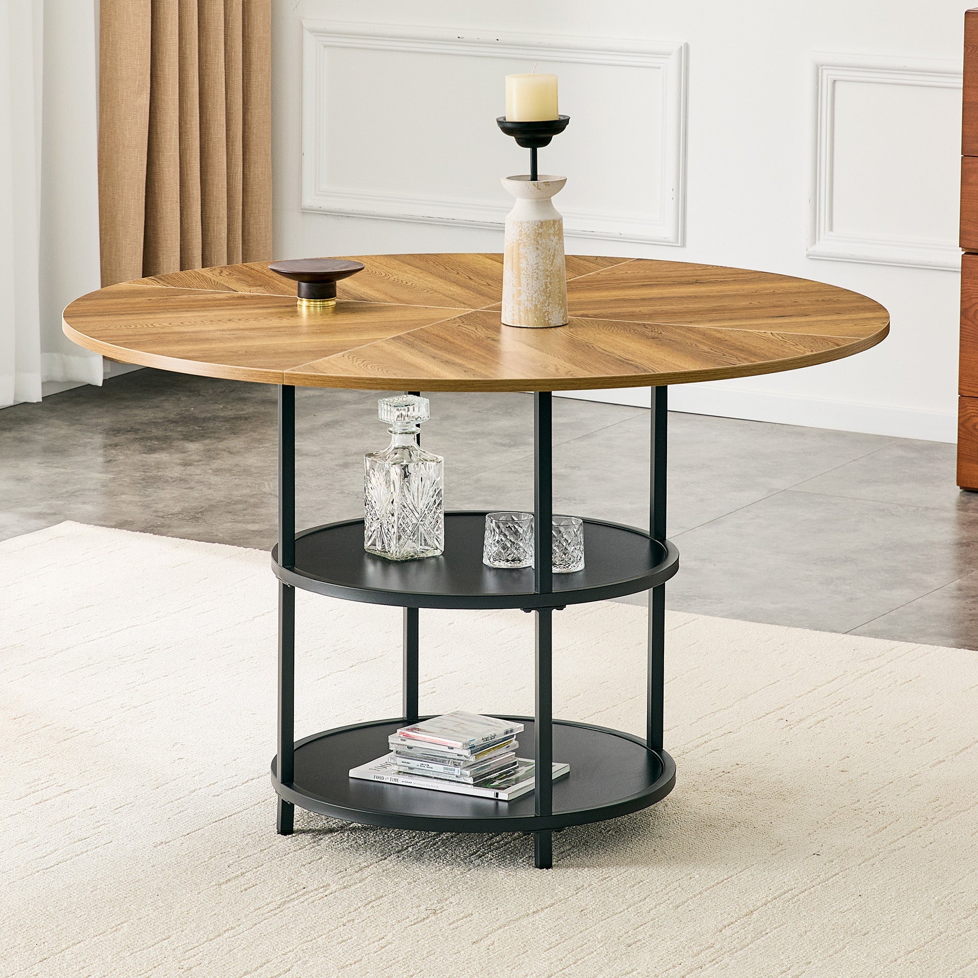 47.3-Inch Diameter Modern Splicing Circular Dining Table by HouseOfZazla