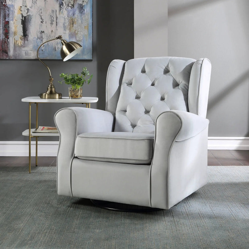 Glider Chair With Swivel - Gray by HouseOfZazla
