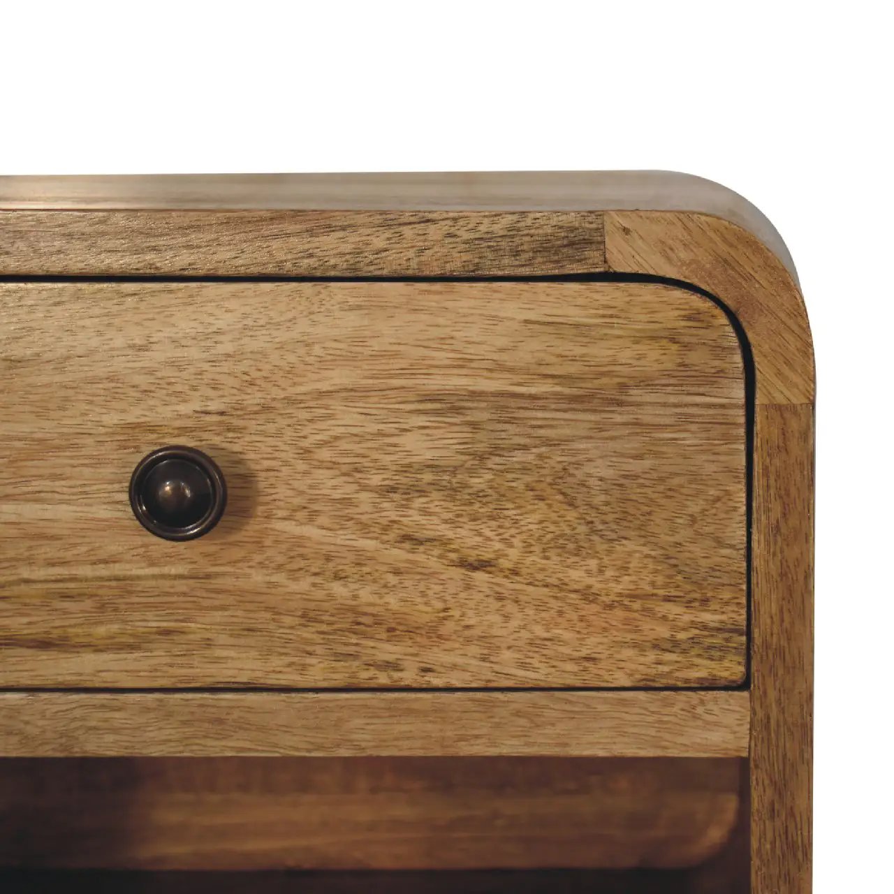 Solid Wood Mini Oak-ish Floating Open Bedside, 1-Drawer by HouseOfZazla