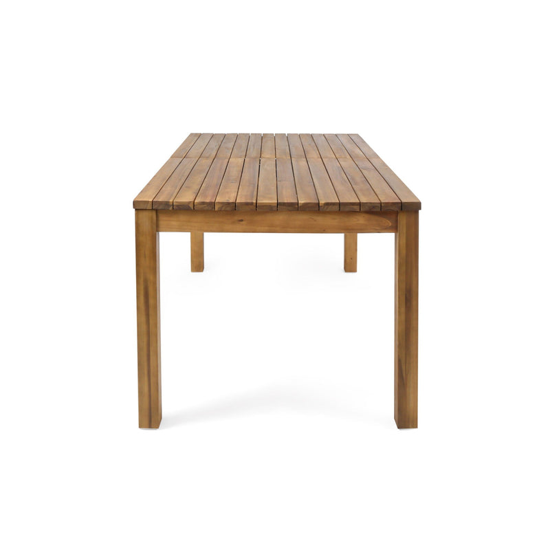 Wilson Expandable Dining Table With Slat Design - Teak Acacia Wood by HouseOfZazla