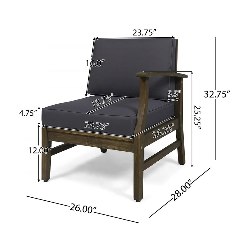 Perla 6-Piece Dark Grey Outdoor Sofa Set by HouseOfZazla