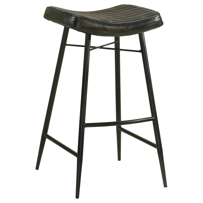 Bayu Leather Upholstered Bar Stool Espresso (Set of 2) by Unique Piece Furniture