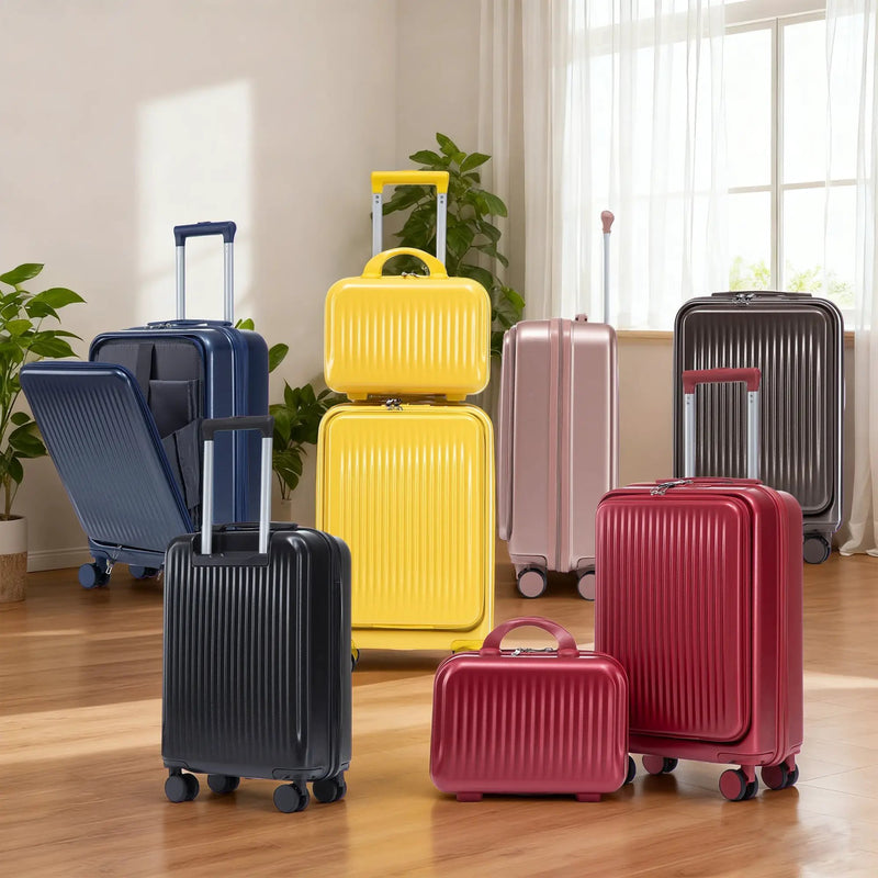 14' & 20' ABS Spinner Wheel Luggage Set with Cosmetic Case by HouseOfZazla