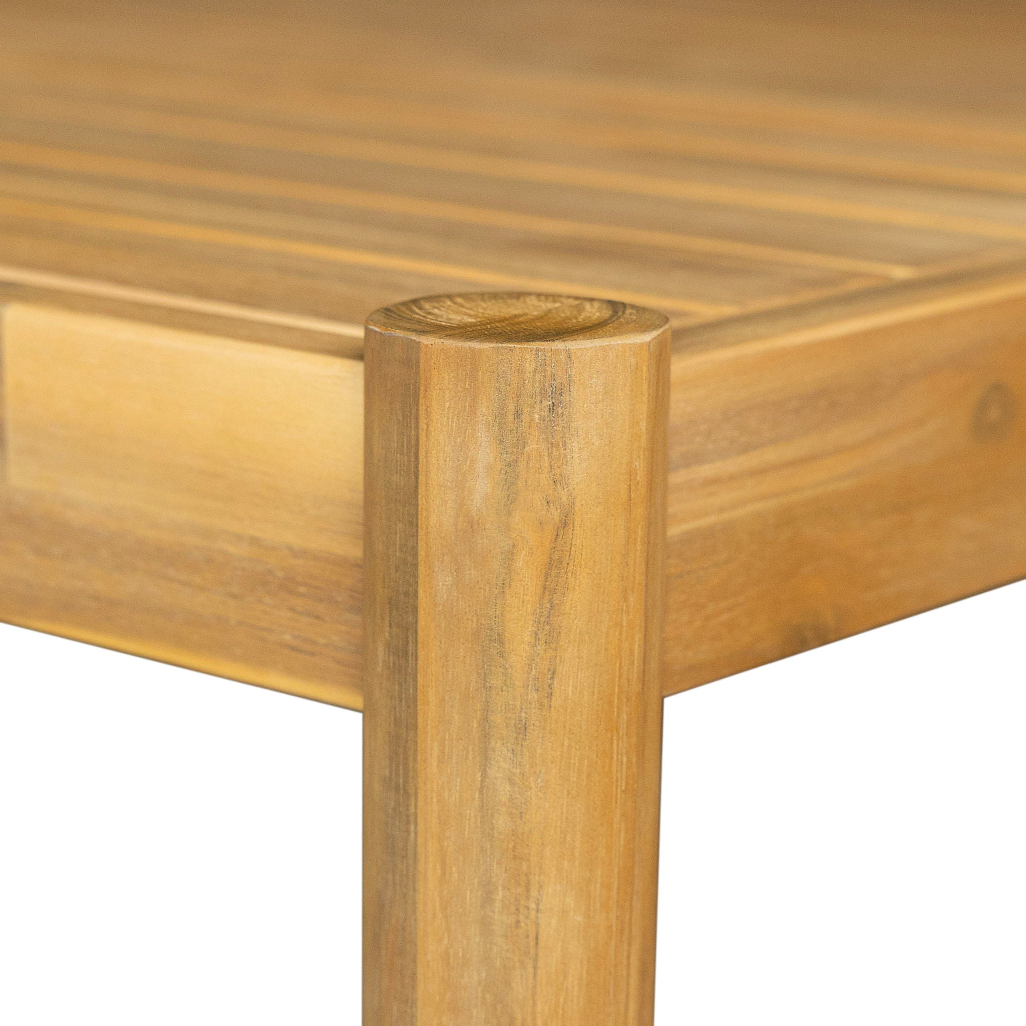 Classic Patio Dining Table, Acacia Wood - Light Teak by HouseOfZazla