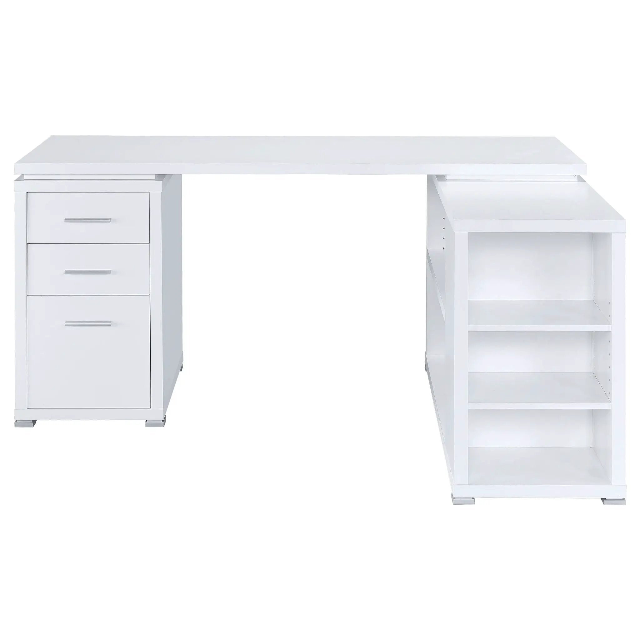 Yvette 60-inch 3-drawer L-Shape Computer Desk White by Unique Piece Furniture