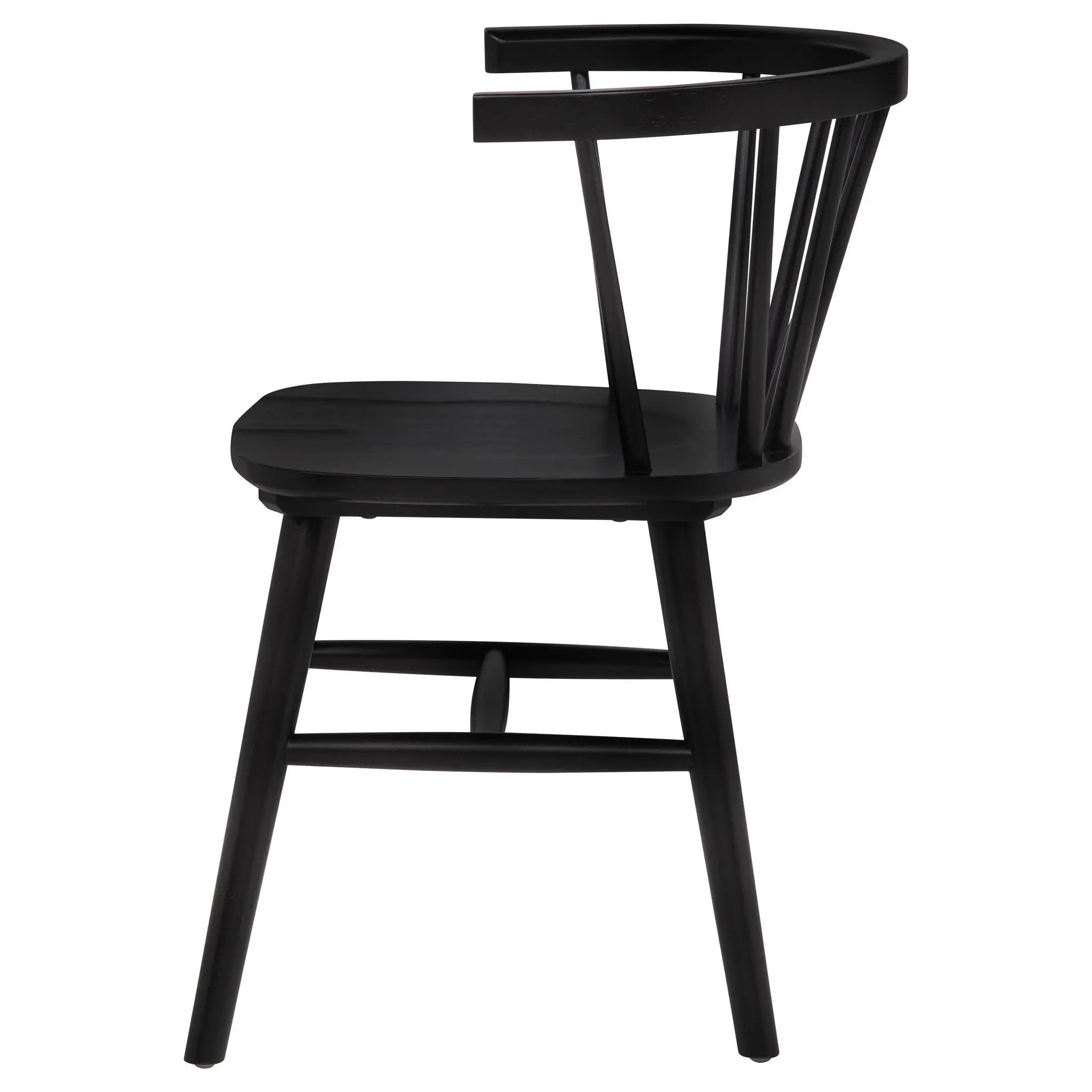 Jeffries Windsor Wood Dining Side Chair Black (Set of 2) by Unique Piece Furniture