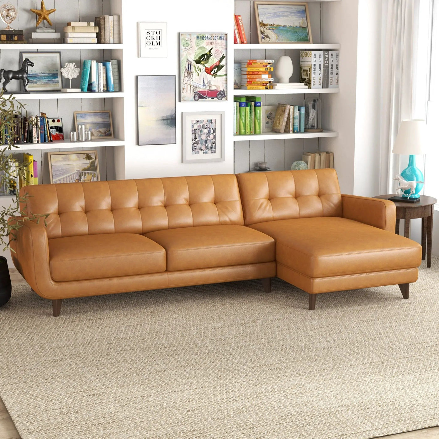 Allison - Mid-Century Modern Sectional Sofa Chaise by HouseOfZazla