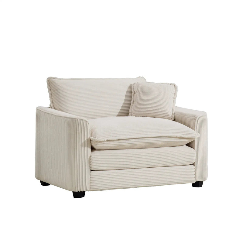 Modern Classic Fabric Single Chair Deep Seat Sofa With Pillow by Unique Piece Furniture