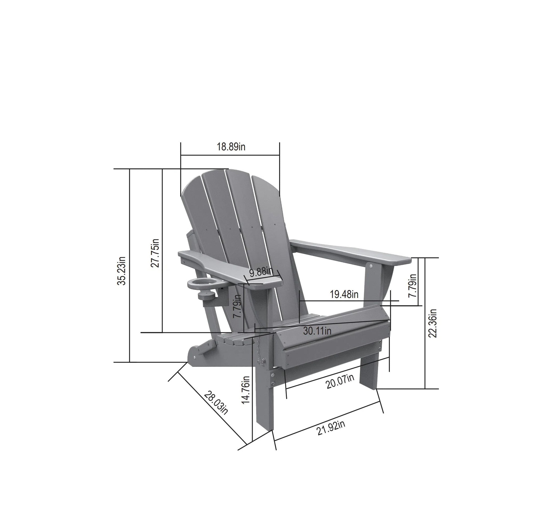 HDPE Folding Adirondack Chair - Composite Adirondack Chair with Wood Texture by HouseOfZazla