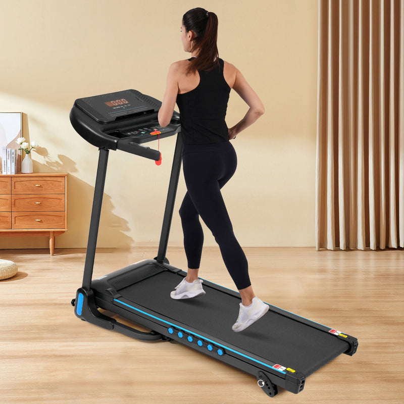 Incline Treadmill For Running & Walking, Hydraulic System Auto Folding With Type C & USB Charge For Android, 10Mph, Bluetooth Speaker - Black by HouseOfZazla