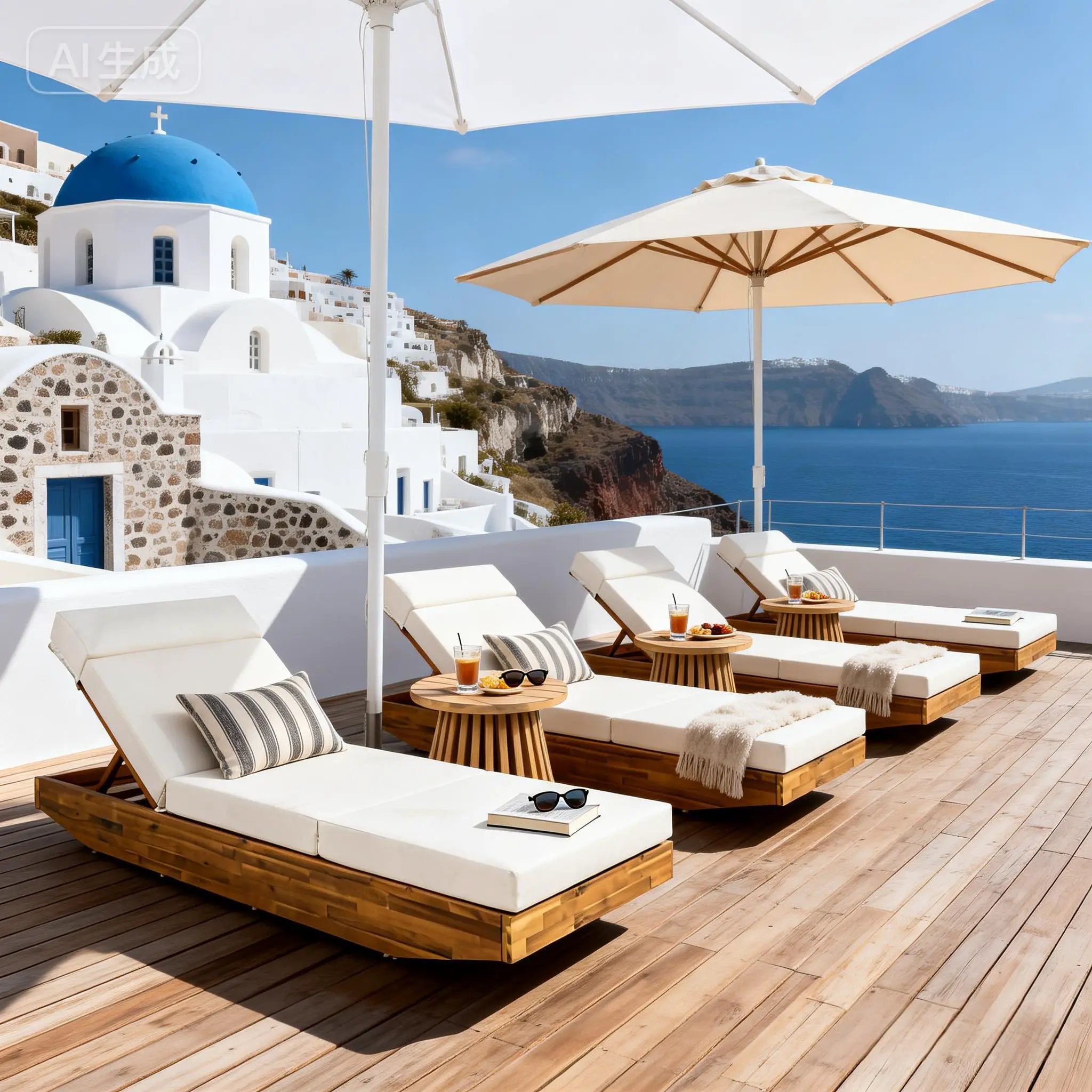 Modern Acacia Wood Outdoor Chaise Lounge by HouseOfZazla