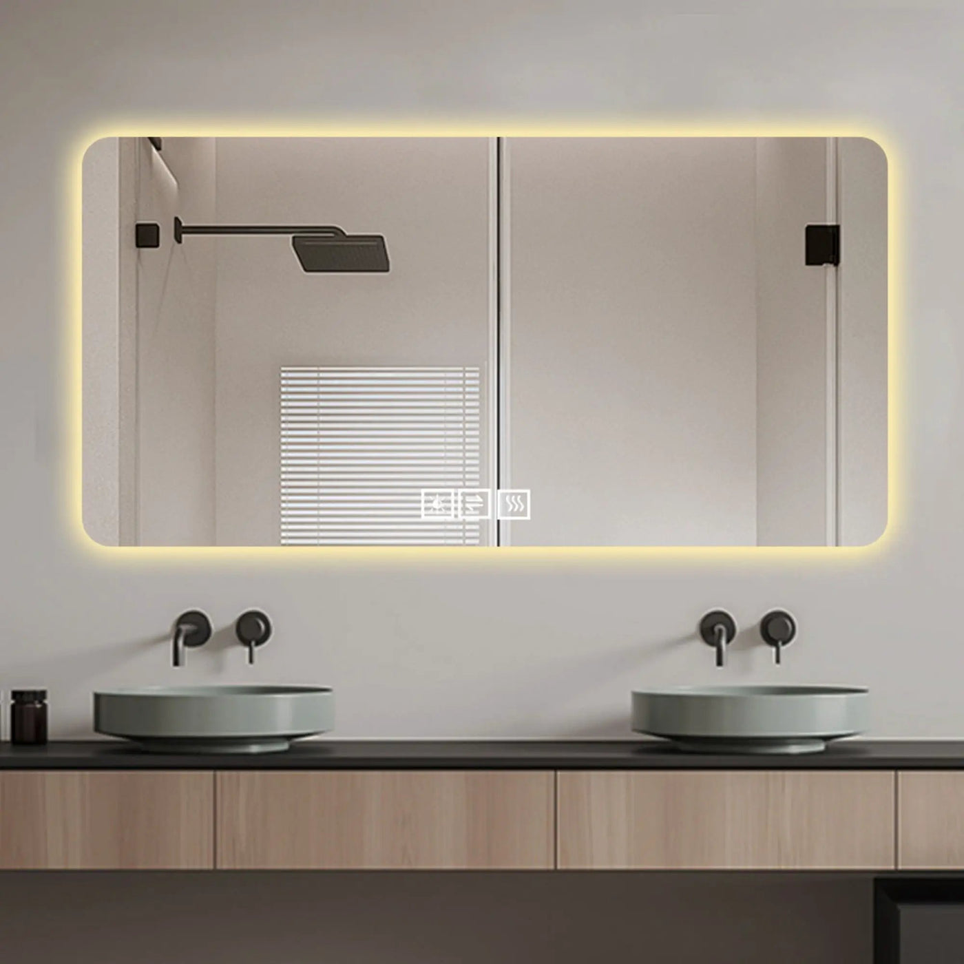 LED Bathroom Mirror With 3 Color Dimmable Backlight by HouseOfZazla