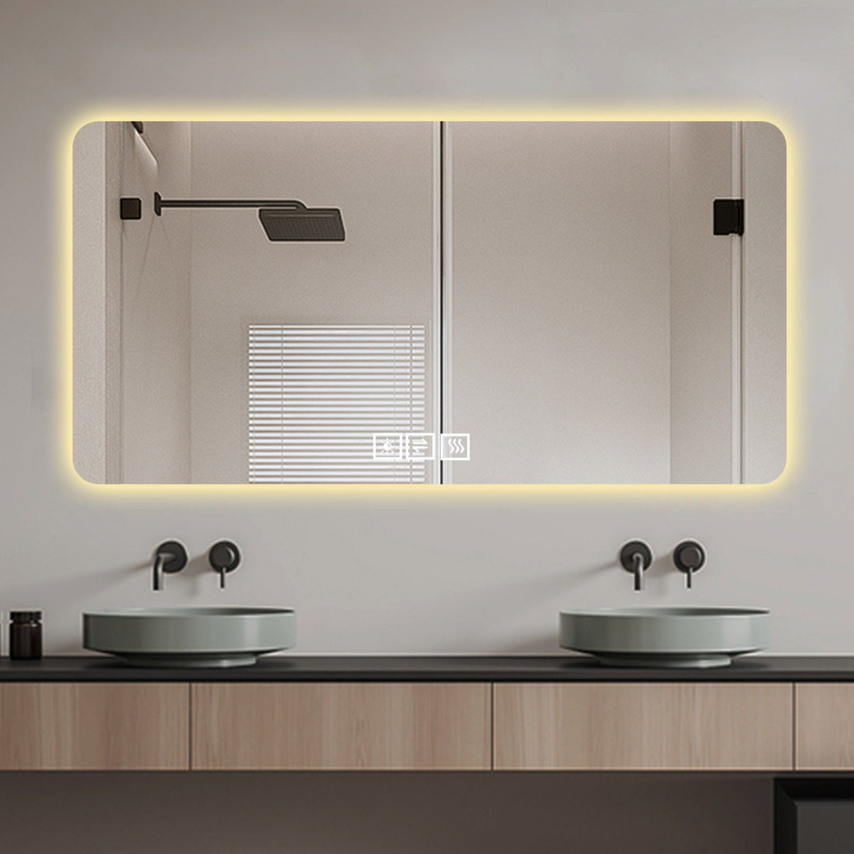 LED Bathroom Mirror with 3 Color Dimmable Backlight - Pearl Silver, photo 15 of 17