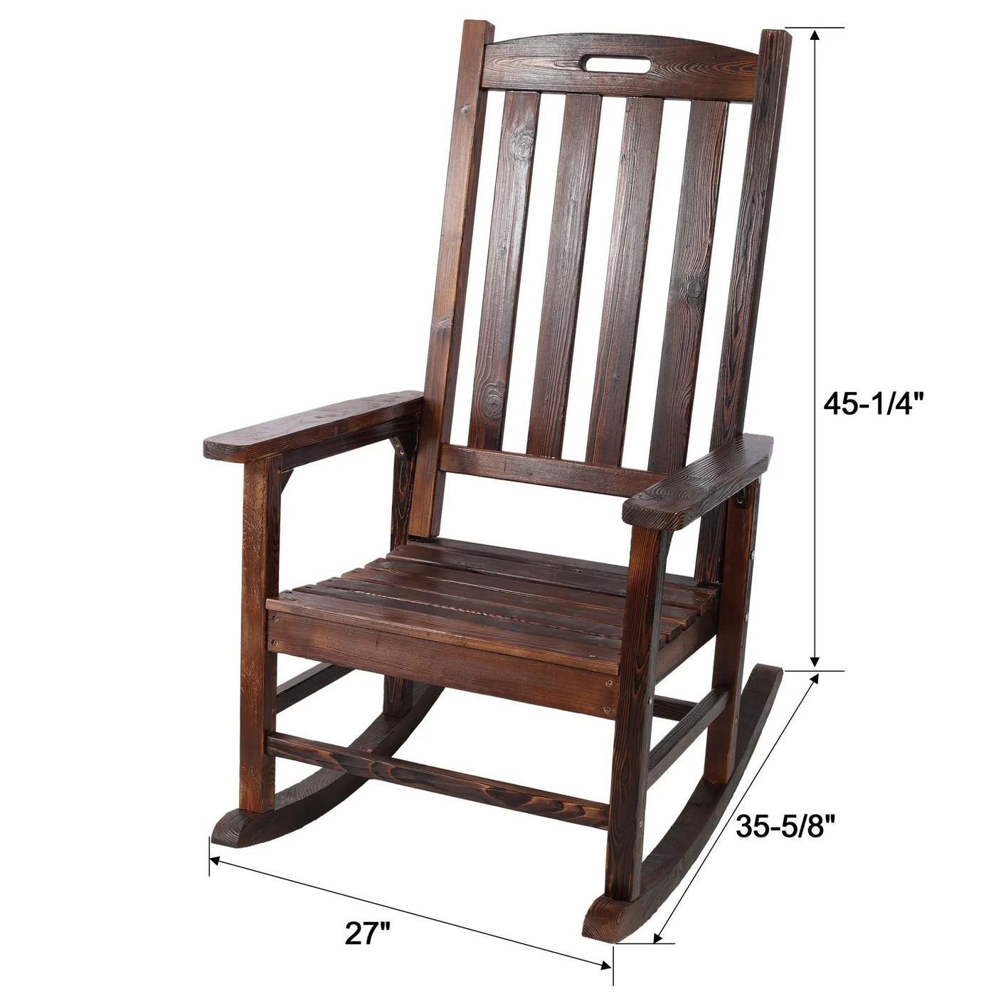 Oversized Porch Rocker Chair With Wide Seat And Tall Backrest by HouseOfZazla