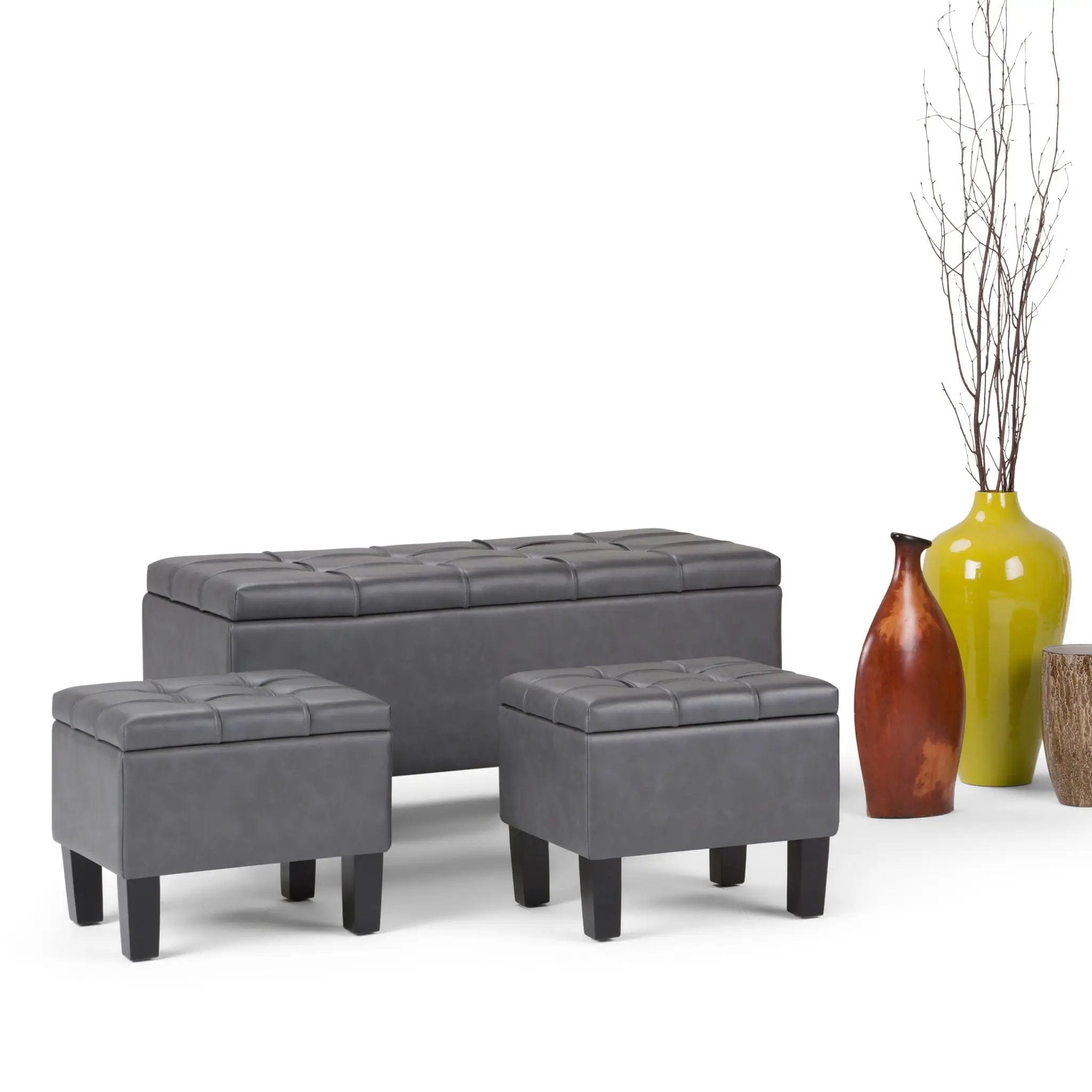 Dover - 3 Piece Storage Ottoman Contemporary Design by Unique Piece Furniture