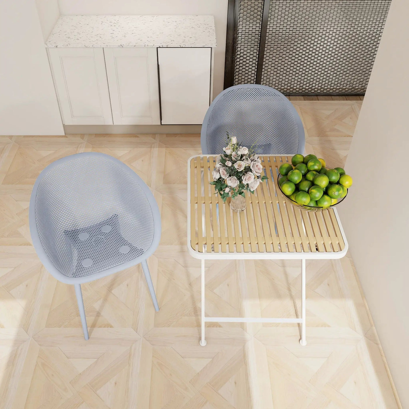2 Pack Lounge Chair Set & Folding Square Table by Unique Piece Furniture