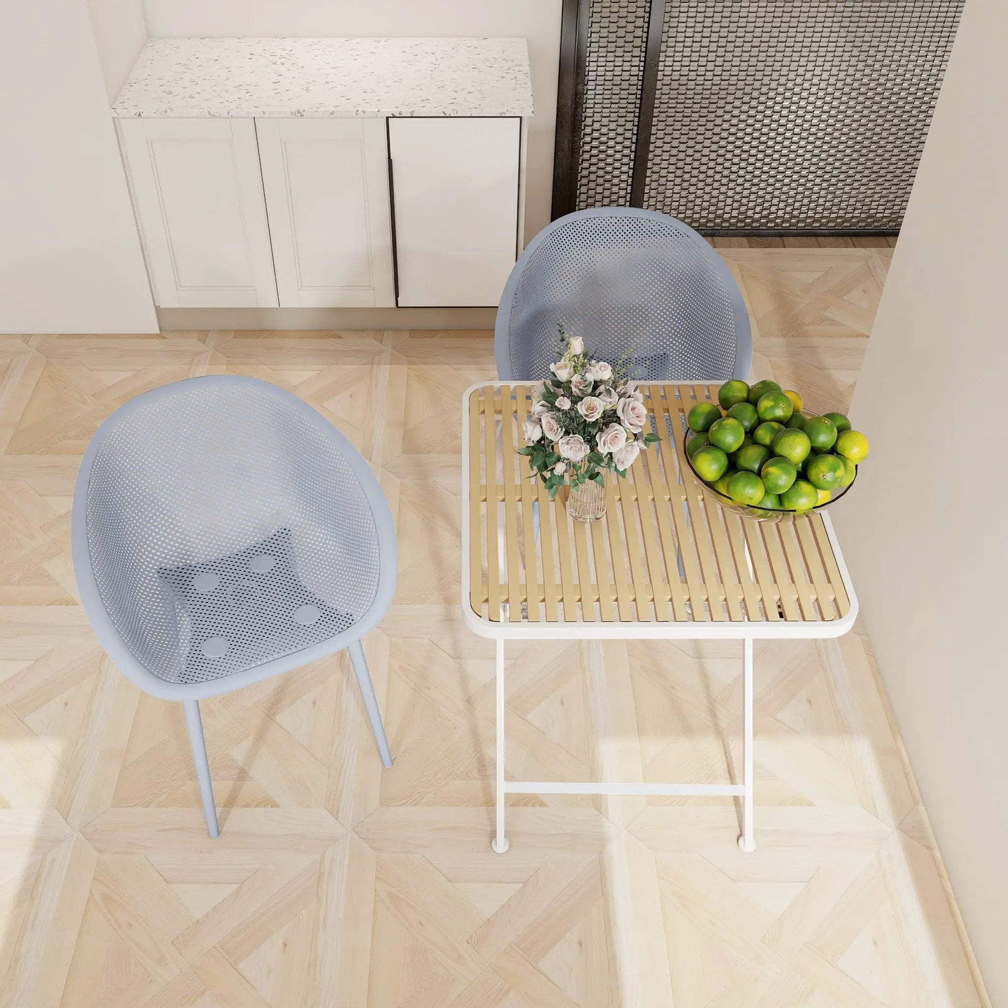 2 Pack Lounge Chair Set & Folding Square Table by Unique Piece Furniture