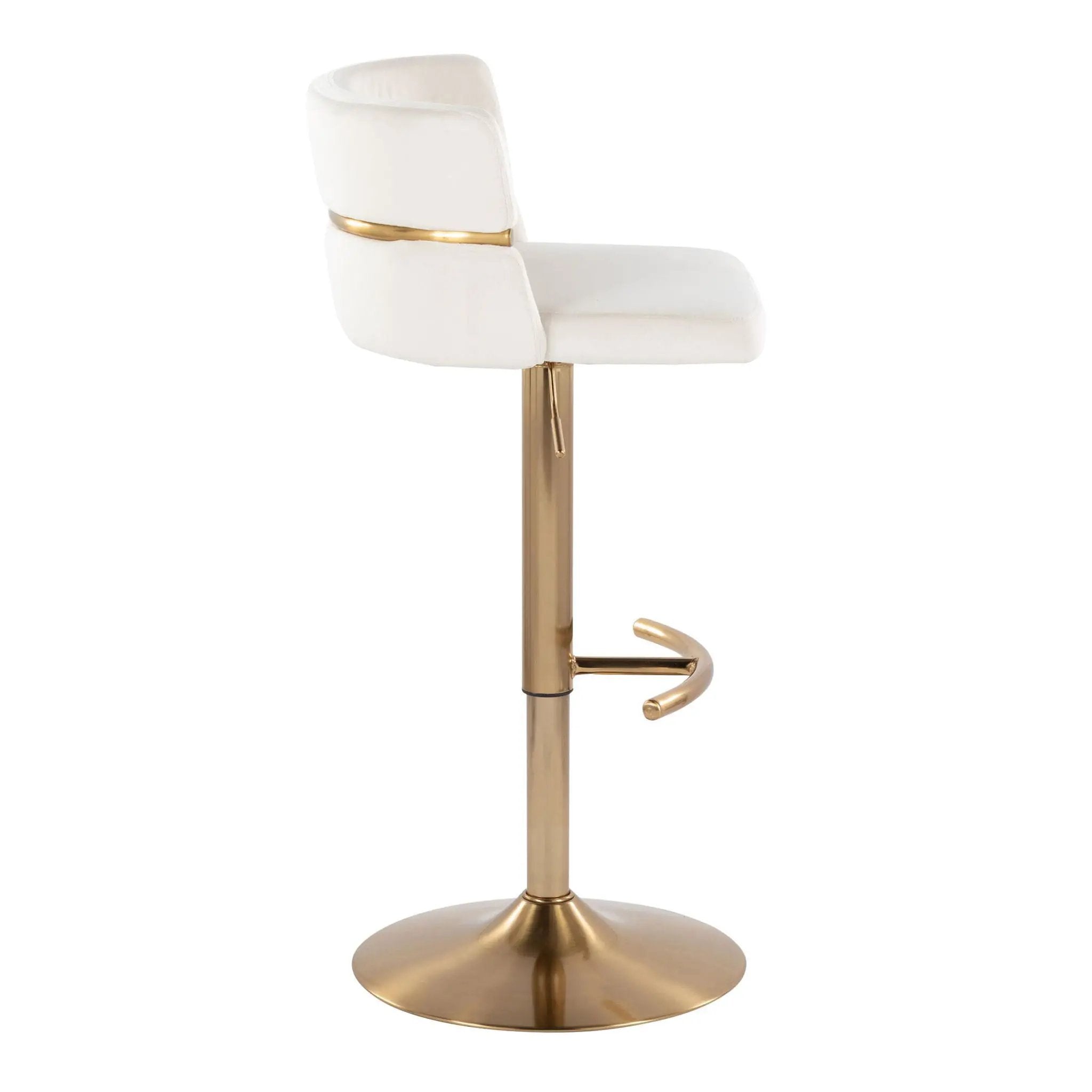 Cinch - Glam / Art Deco Adjustable Barstool With Swivel With Rounded T Footrest (Set of 2) by Unique Piece Furniture