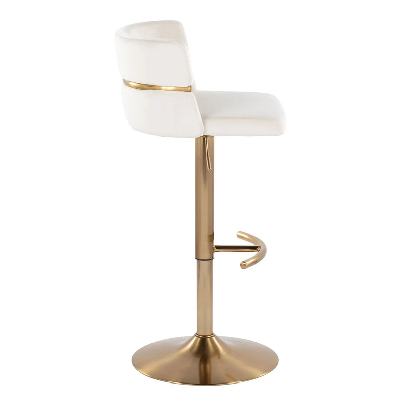Cinch - Glam / Art Deco Adjustable Barstool With Swivel With Rounded T Footrest (Set of 2) by Unique Piece Furniture