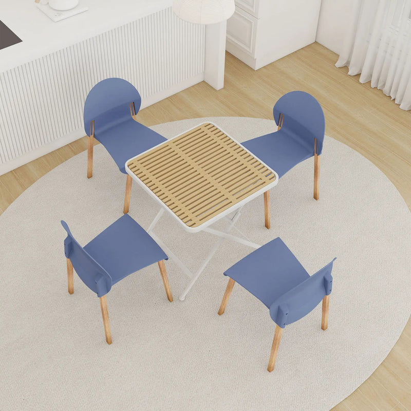 4 Piece Set Of Single Chairs With A Folding Square Table by Unique Piece Furniture