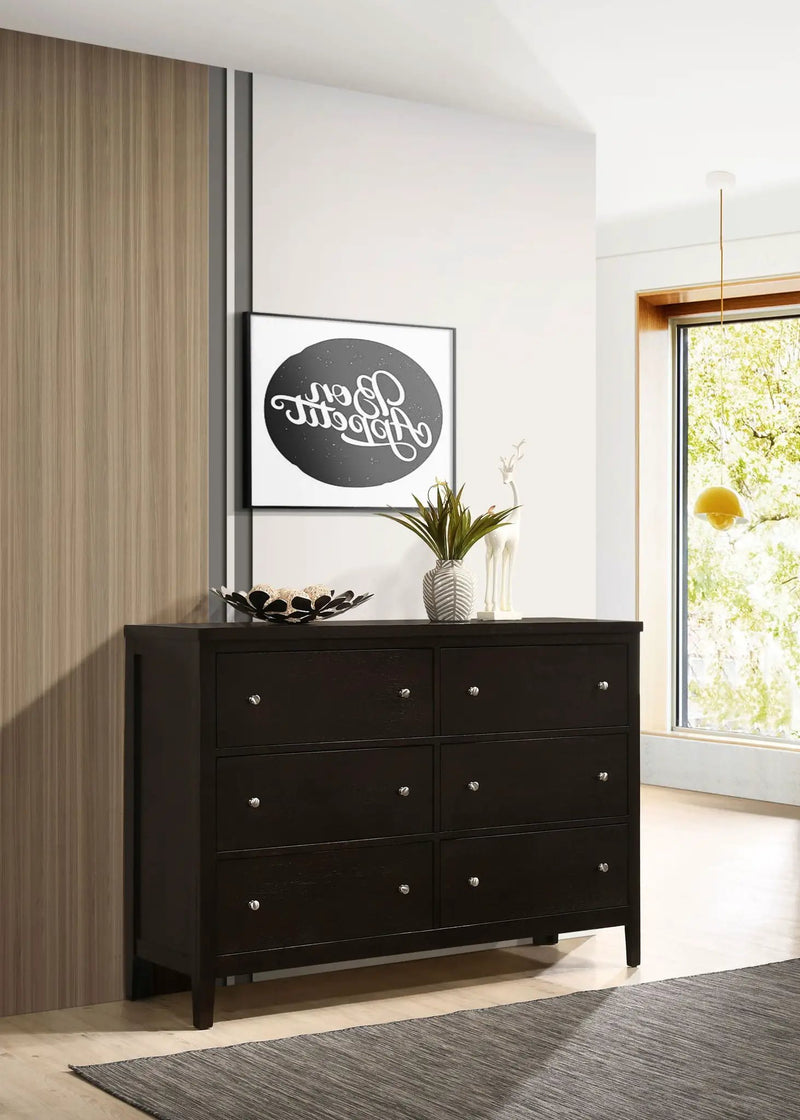 Carlton 6-drawer Dresser Cappuccino by Unique Piece Furniture