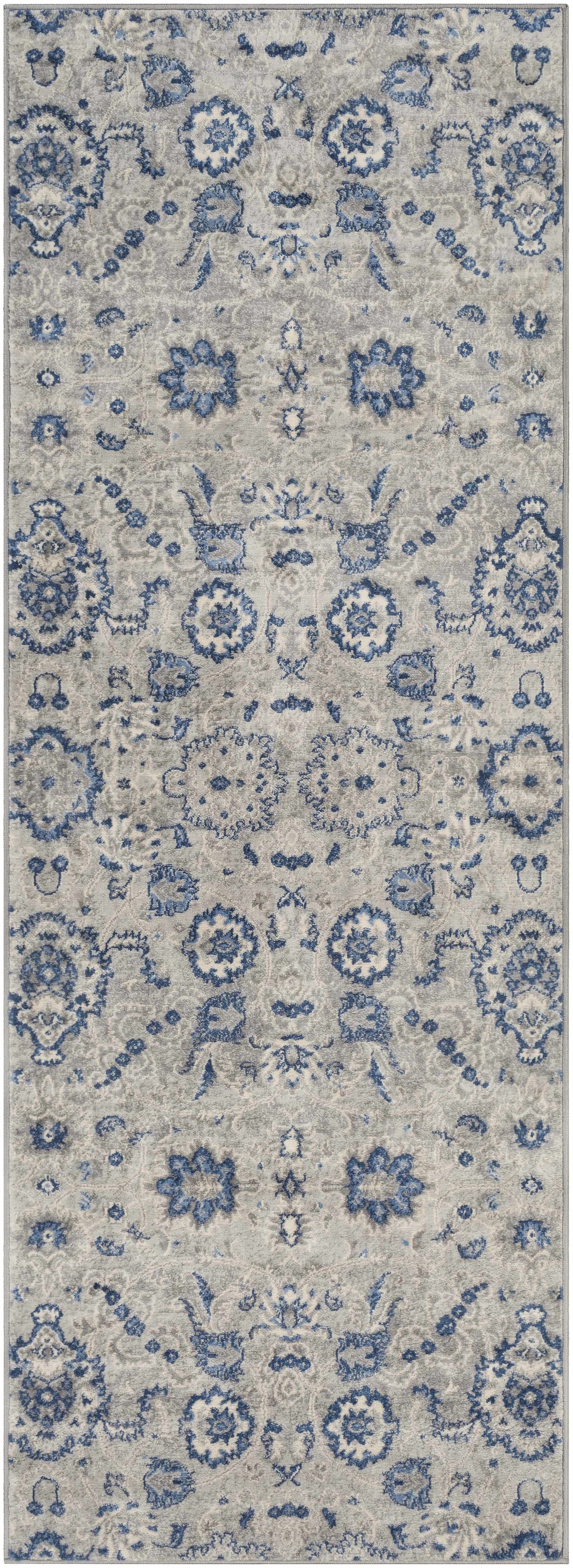 Adairsville Blue Floral Area Carpet - Clearance by Boutique Rugs