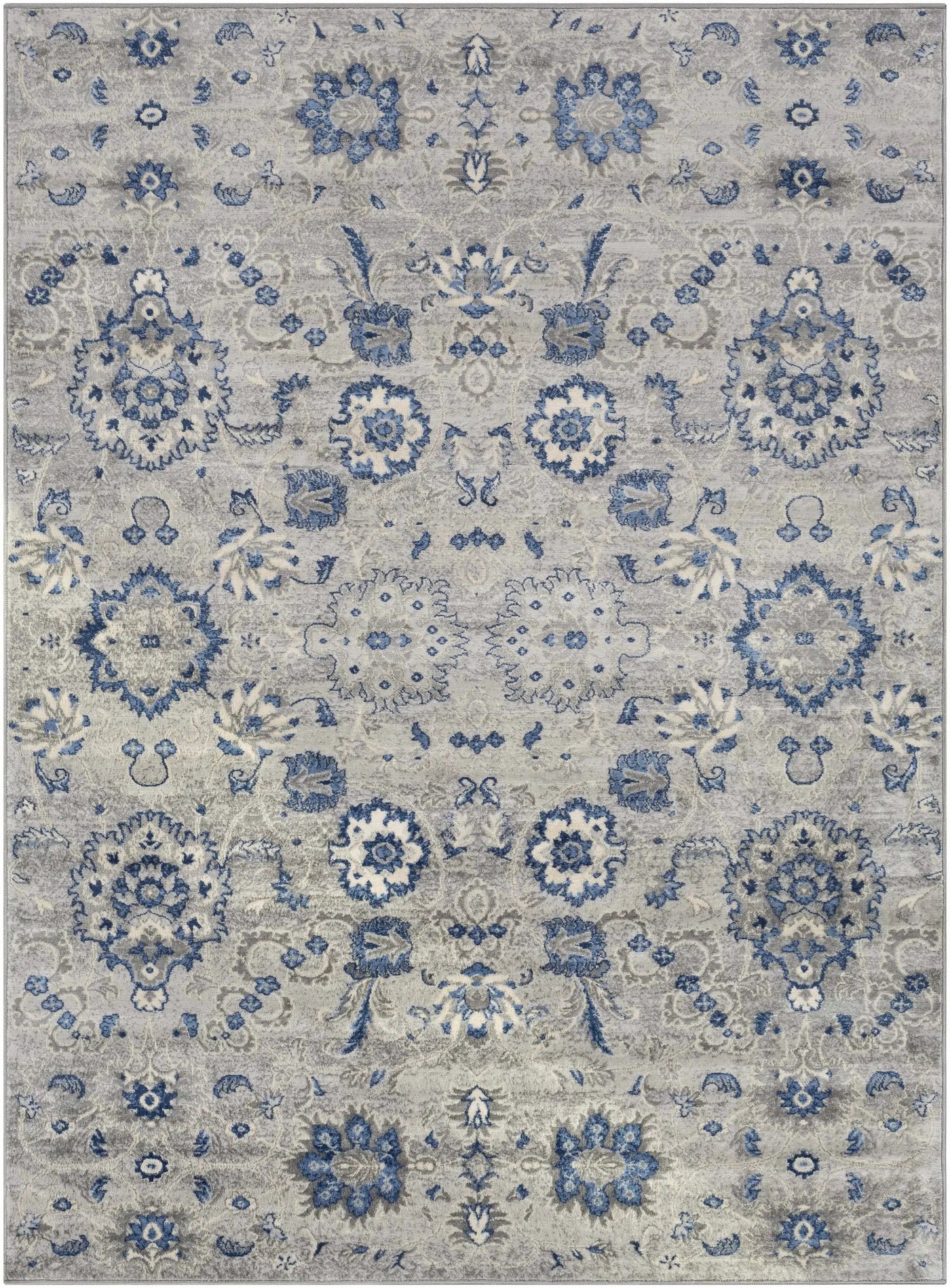 Adairsville Blue Floral Area Carpet - Clearance by Boutique Rugs