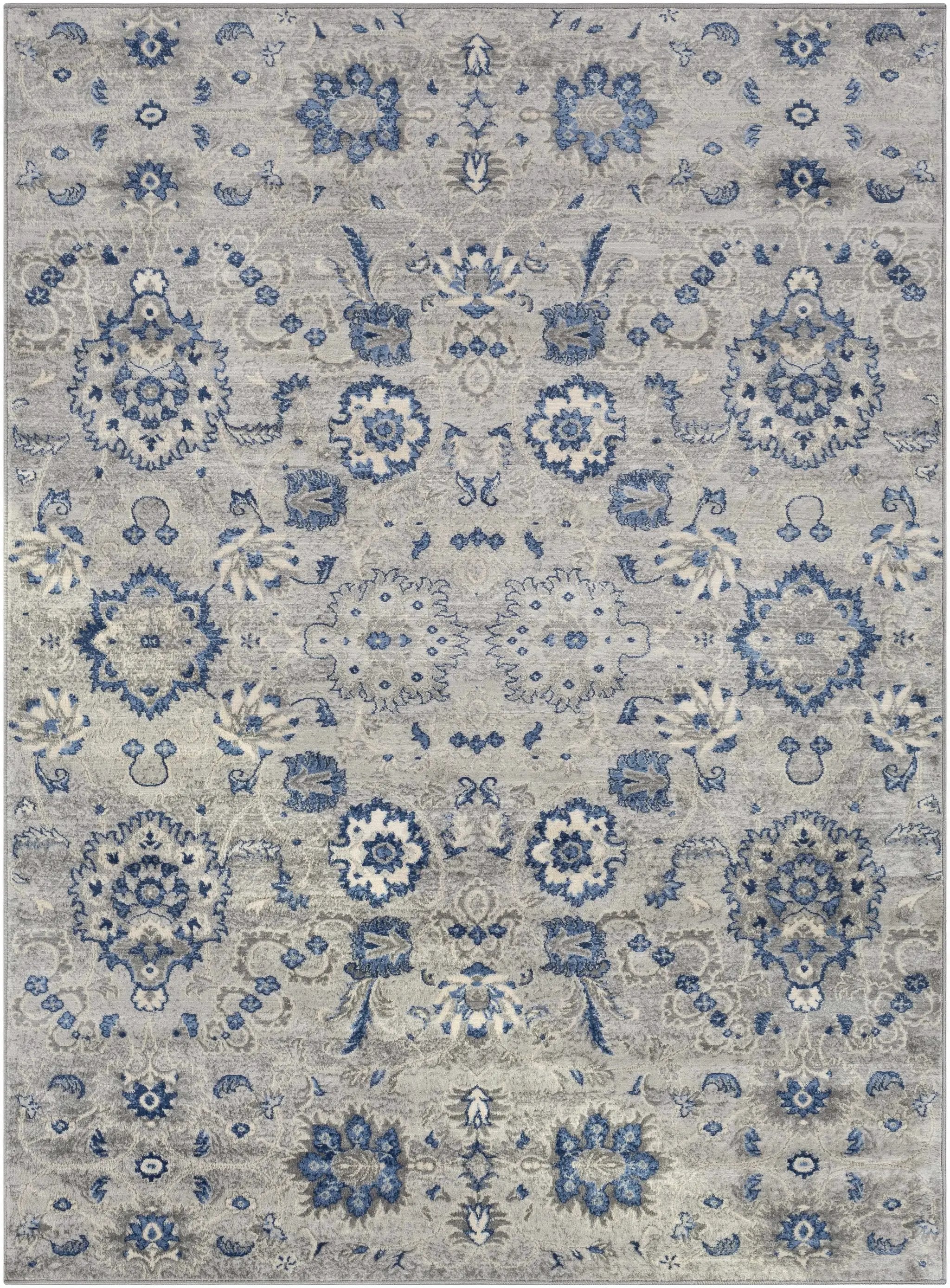 Adairsville Blue Floral Area Carpet - Clearance by Boutique Rugs