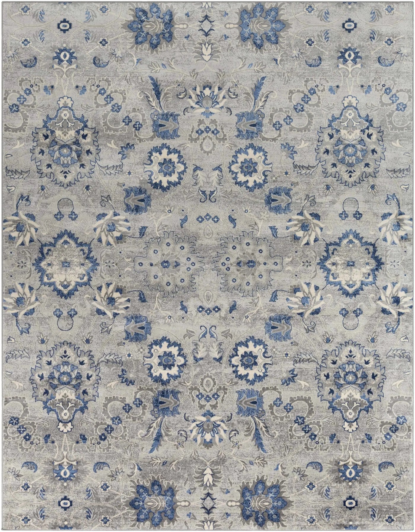 Adairsville Blue Floral Area Carpet - Clearance by Boutique Rugs
