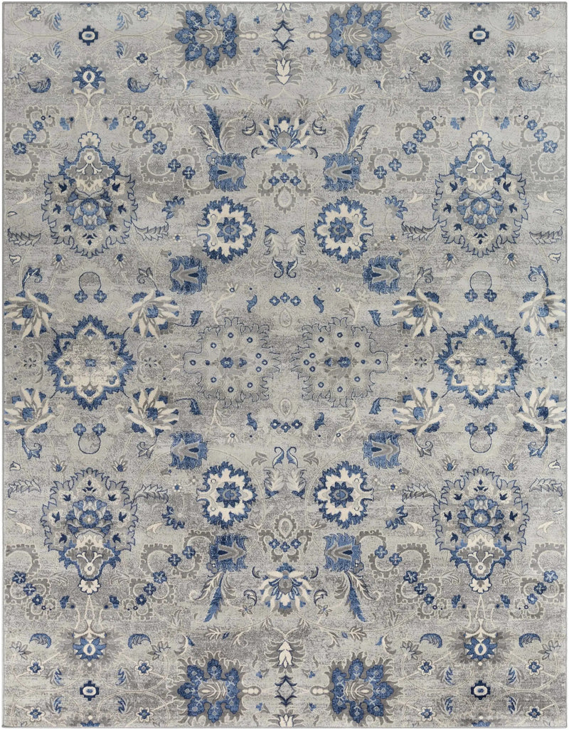 Adairsville Blue Floral Area Carpet - Clearance by Boutique Rugs