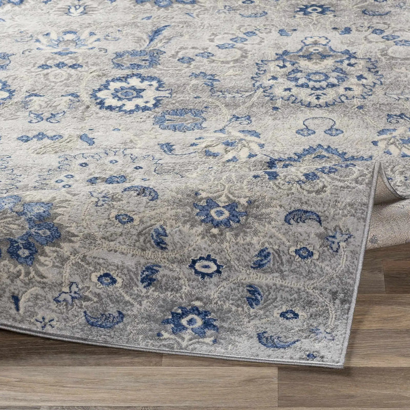 Adairsville Blue Floral Area Carpet - Clearance by Boutique Rugs