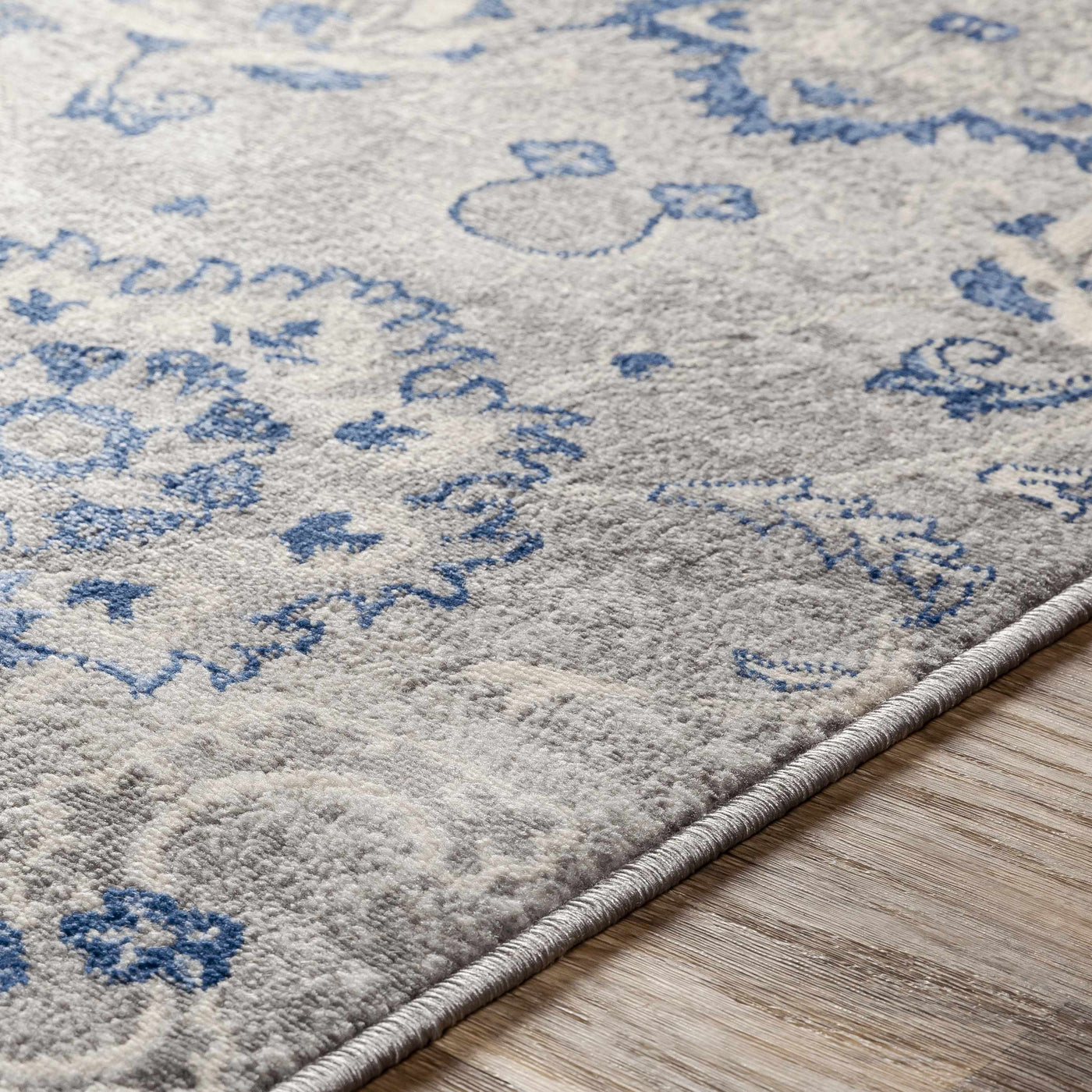 Adairsville Blue Floral Area Carpet - Clearance by Boutique Rugs