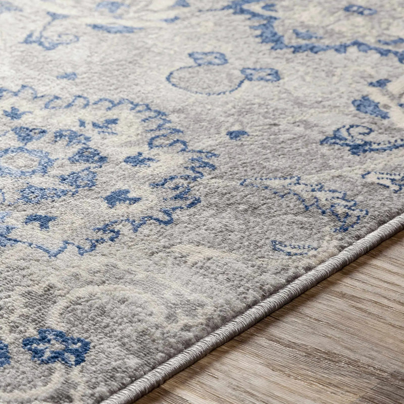 Adairsville Blue Floral Area Carpet - Clearance by Boutique Rugs