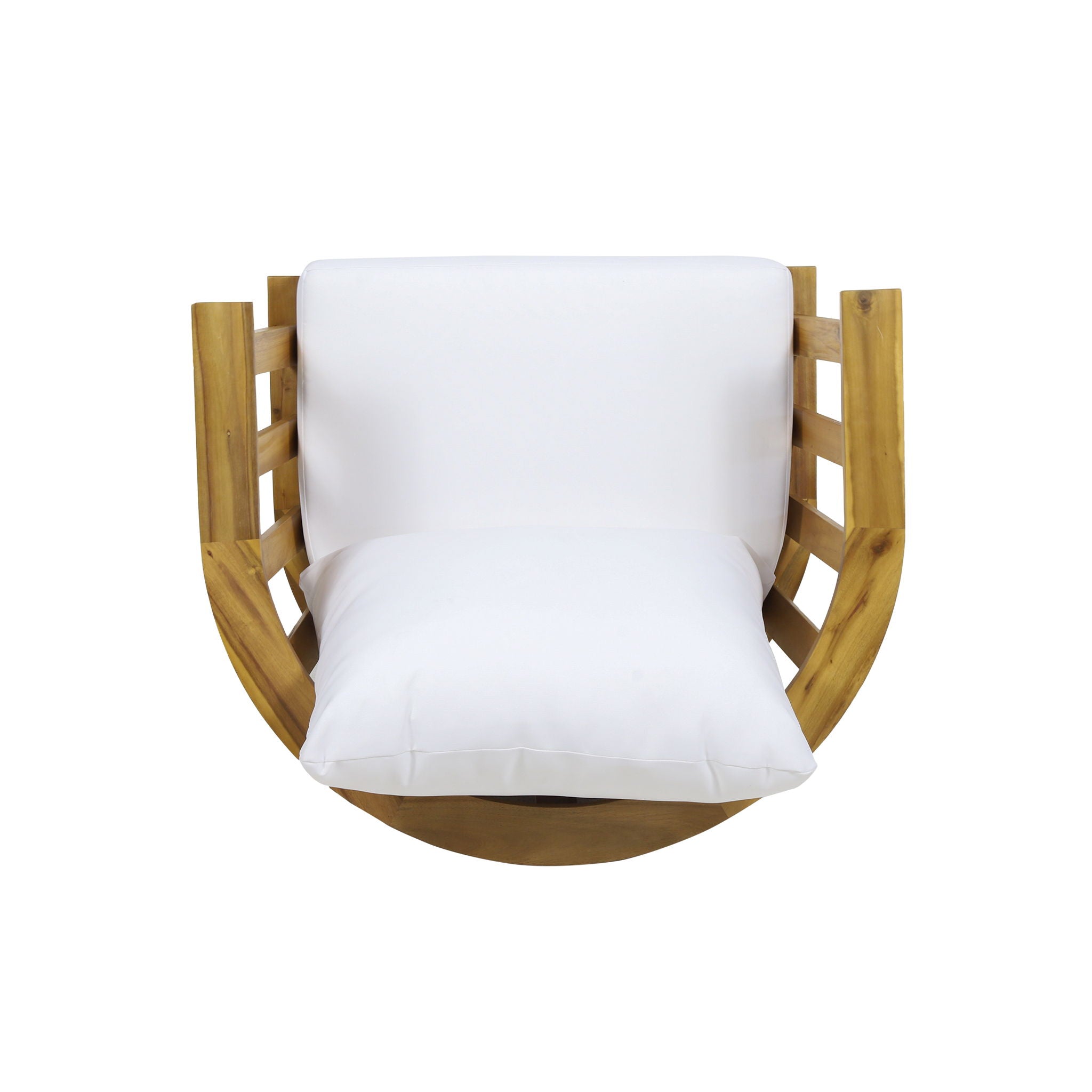 Outdoor Club Chair with Curved Backrest and Frame - White by HouseOfZazla