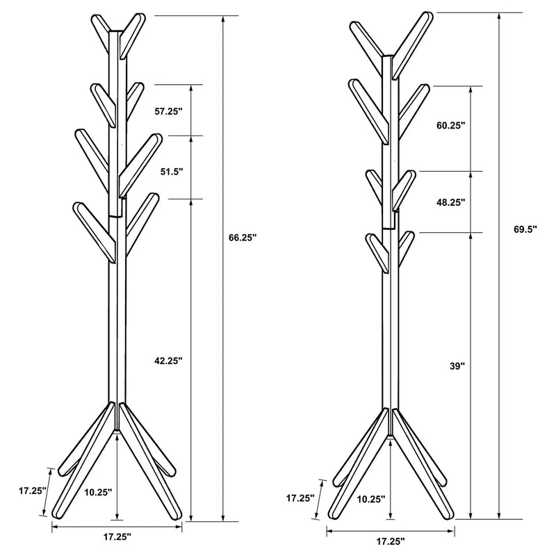 Margaret Solid Wood Coat Rack Clothing Hanger Natural Oak by Unique Piece Furniture