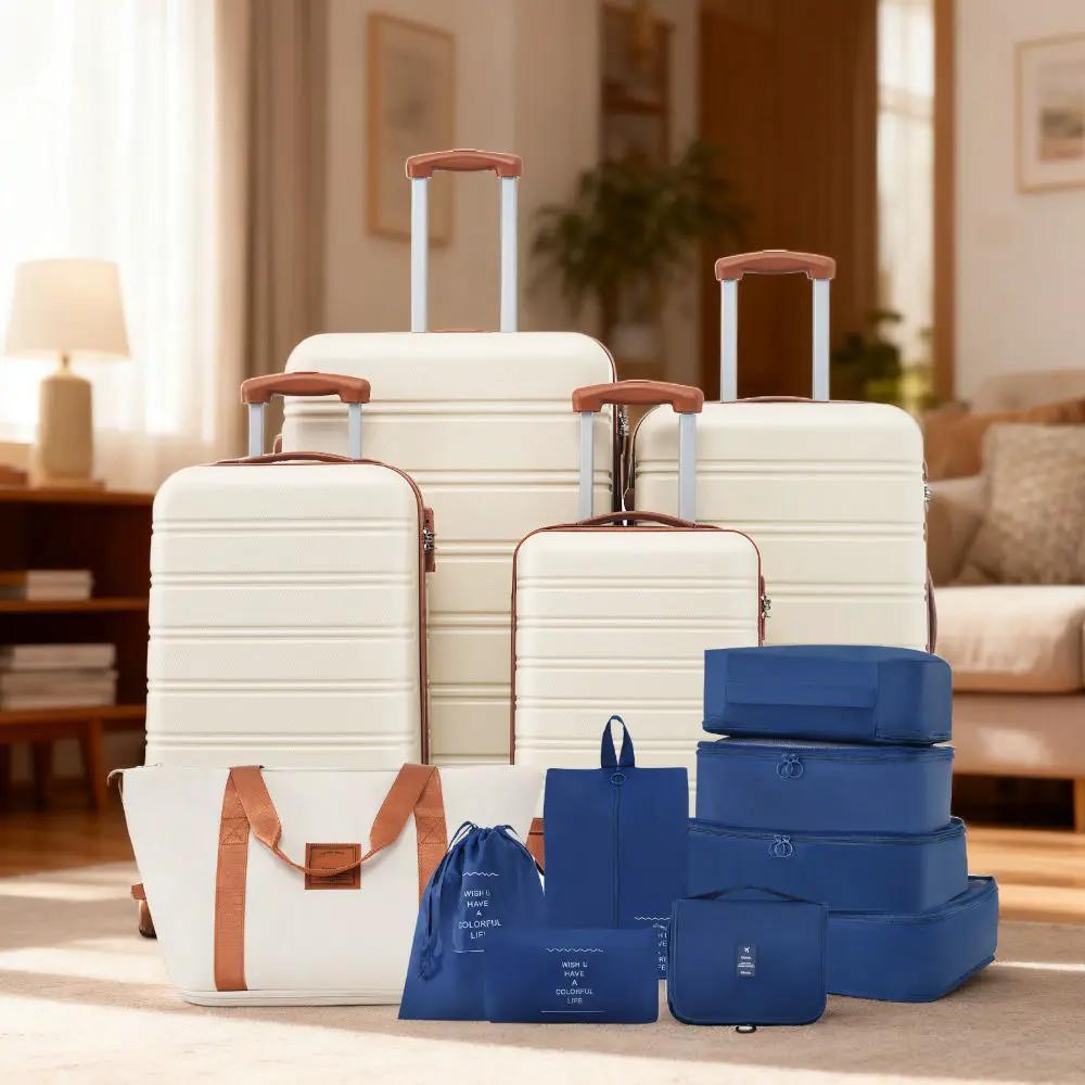 Hardshell Luggage Sets 4 Pieces + Bag Spinner Suitcase With Tsa Lock Lightweight - 16" / 20" / 24" / 28" Luggages by HouseOfZazla