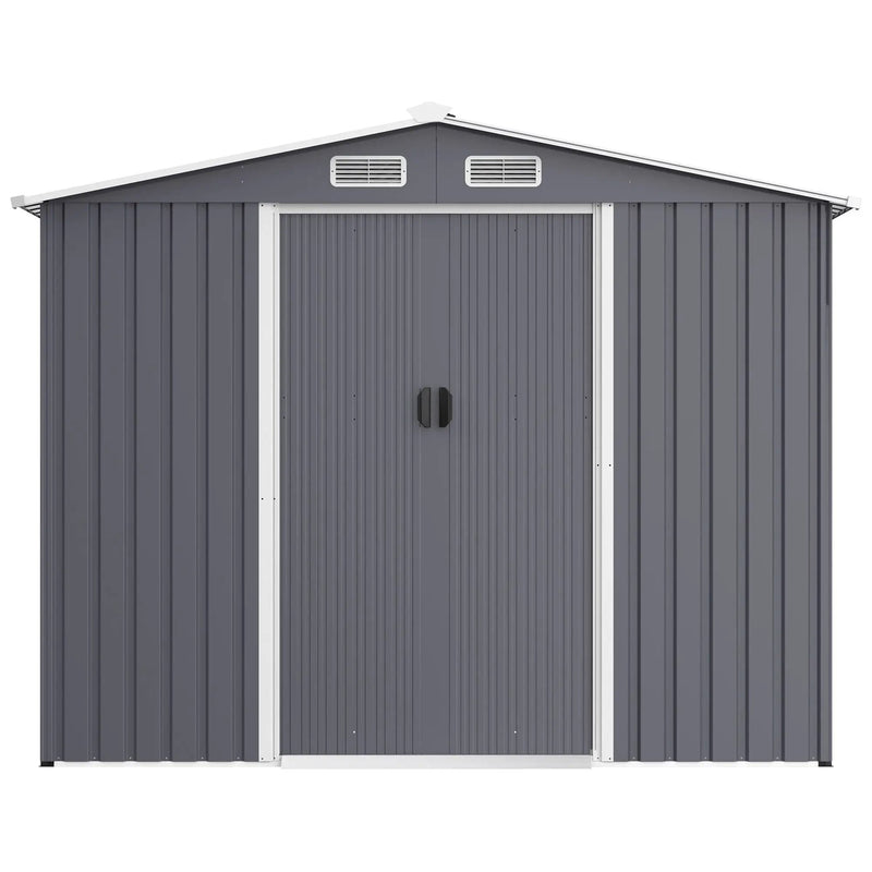 Outdoor Storage Shed Large Metal Tool Sheds, Heavy Duty Storage House With Sliding Doors by HouseOfZazla