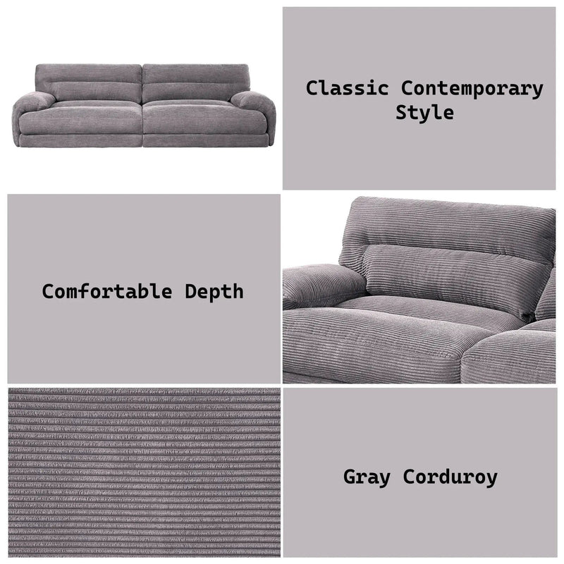 Cadenza - Corduroy Sofa - Gray by Unique Piece Furniture