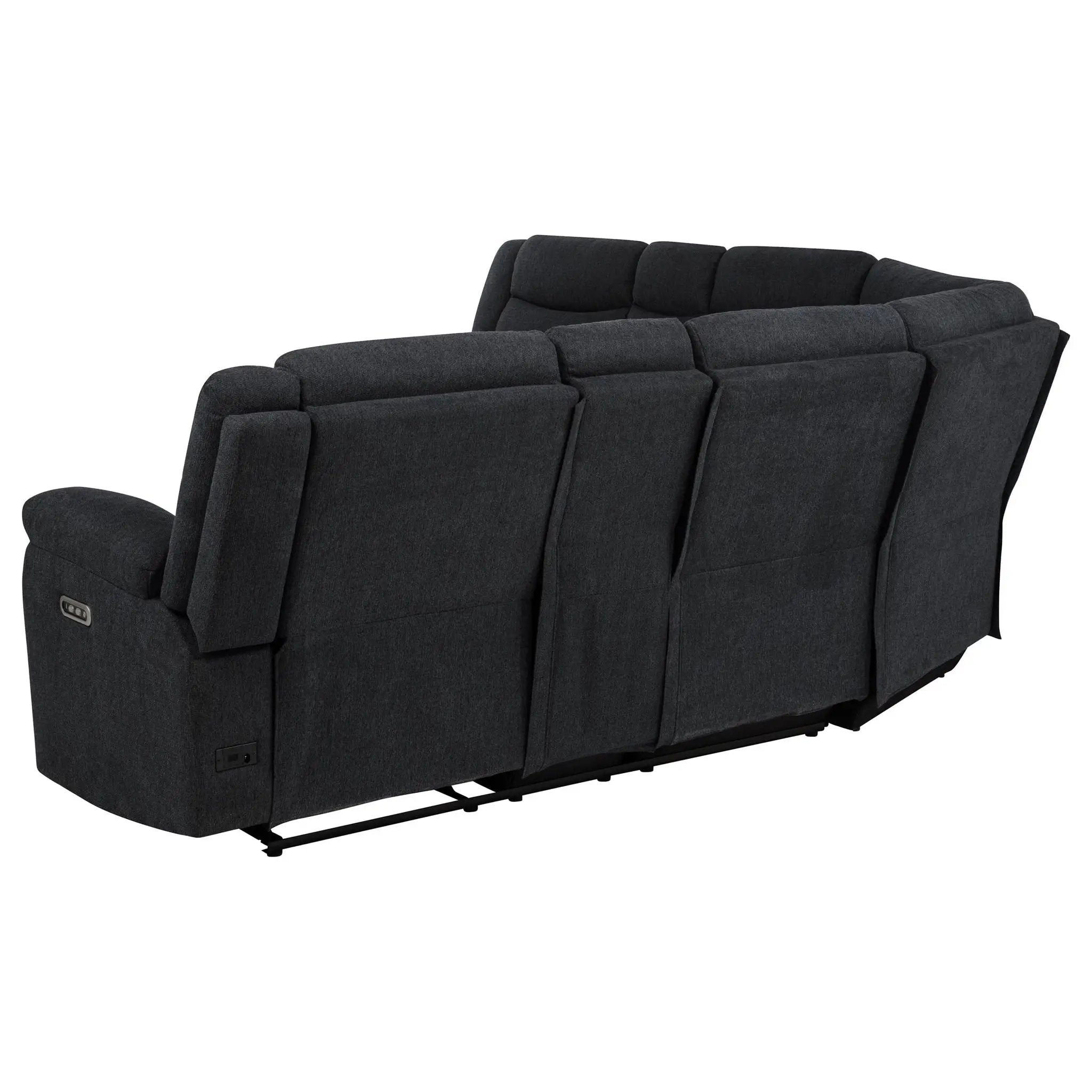 Hagen Upholstered Power Reclining Sectional Sofa Steel Grey by Unique Piece Furniture