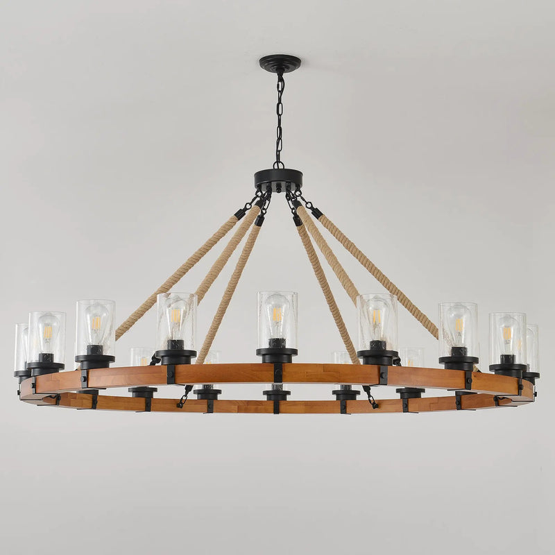 18-Light Rustic Wagon Wheel Chandelier by HouseOfZazla